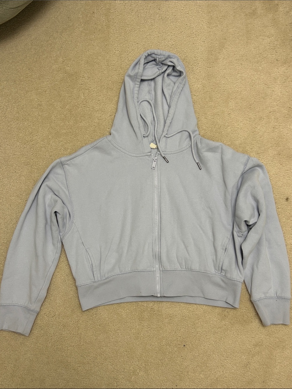 Aeropostale Light Blue Full-Zip Cropped Hoodie Jacket